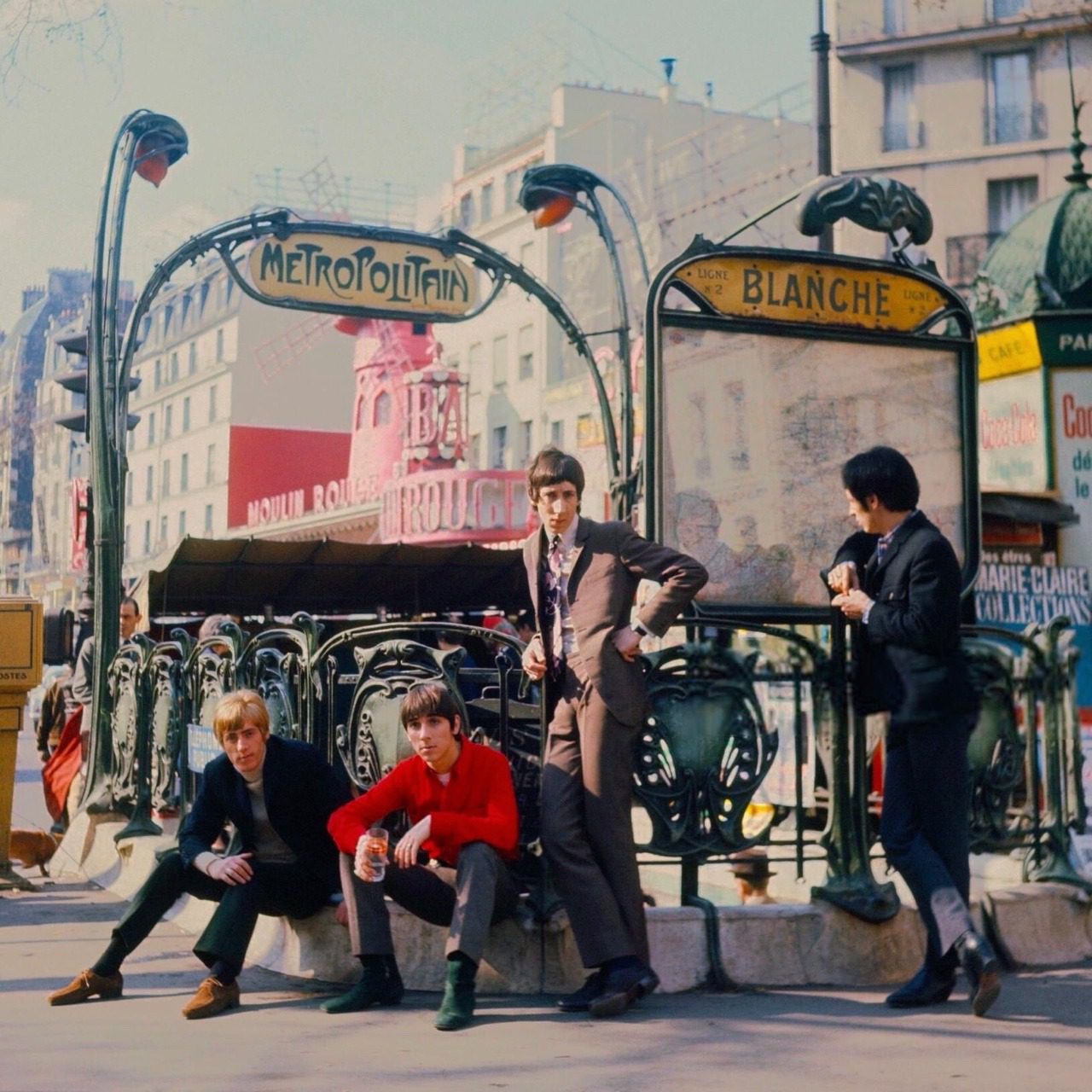 The Who, in front of Blanche Metro station in Paris, France, April 2, 1966