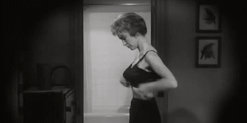 Janet Leigh appearing in Alfred Hitchcock’s, “Psycho,” 1960.