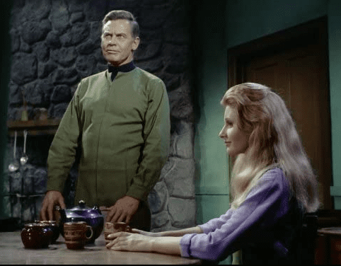 Jill Ireland and Frank Overton in Star Trek (1967)