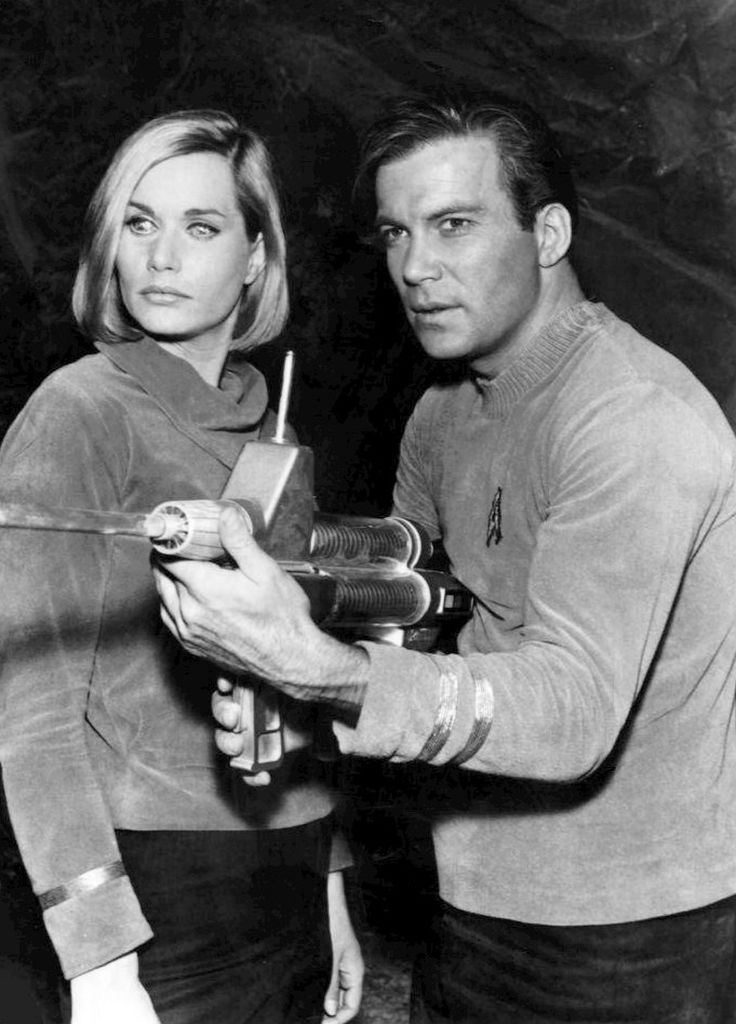 William Shatner and Sally Kellerman in the Star Trek episode, Where No Man has Gone Before.