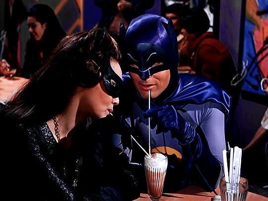 Catwoman flirting with Batman