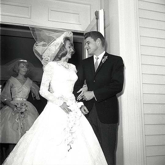 David Nelson and June Blair on their wedding day (1961)
