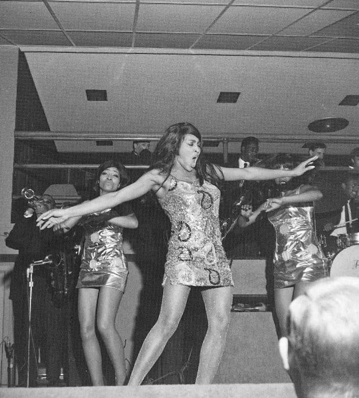Tina Turner and the Ikettes performing in 1968