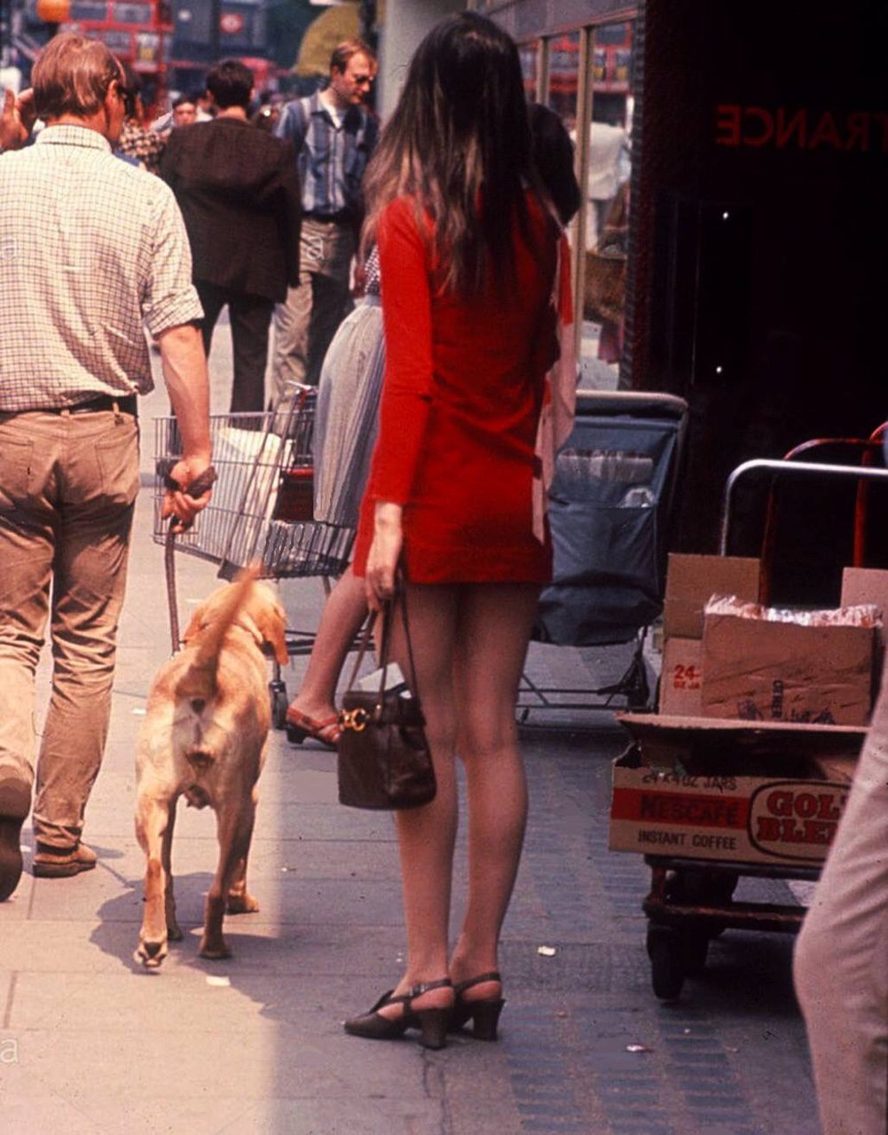 Mini dress on Kings Road, Chelsea, circa 1967