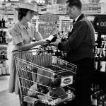 Buying wine at Piggly Wiggly (Allan Grant. 1962)