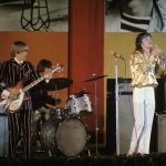 The Rolling Stones performing at the Hollywood Bowl in Los Angeles on July 25, 1966.