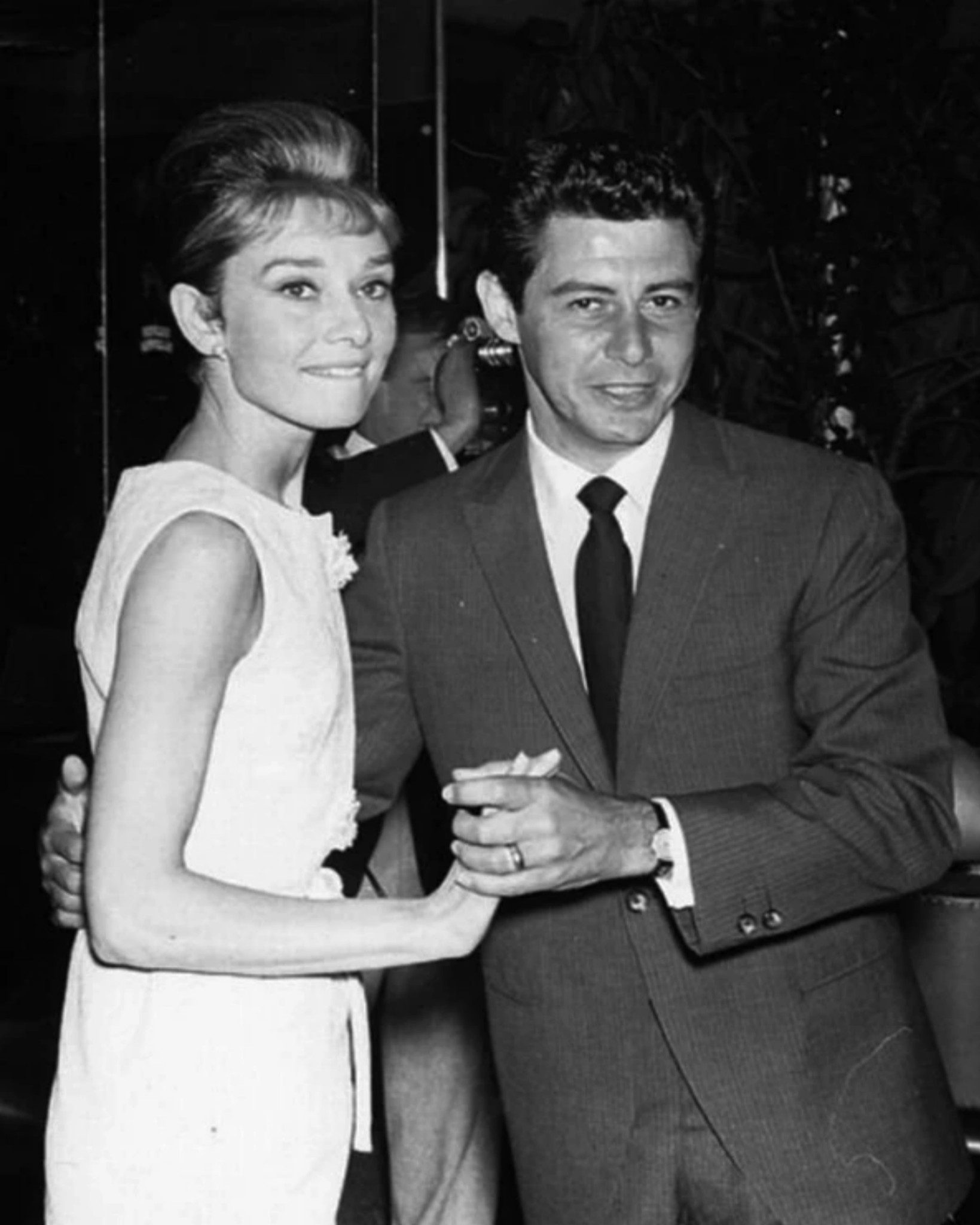 Audrey Hepburn and Eddie Fisher at Desert Inn, famous nightclub in Las Vegas, 1961.