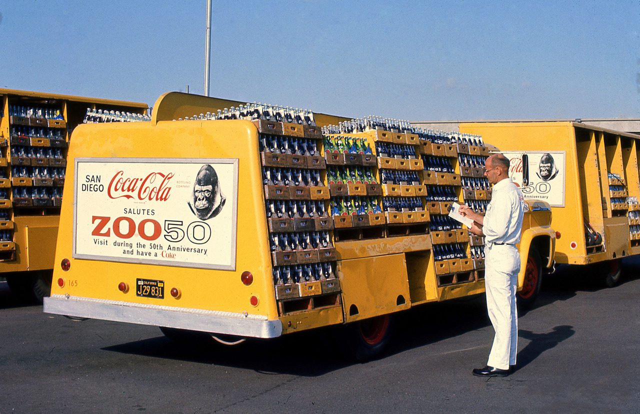 Coca Cola Delivery Truck - San Diego, CA - Circa- 1966.