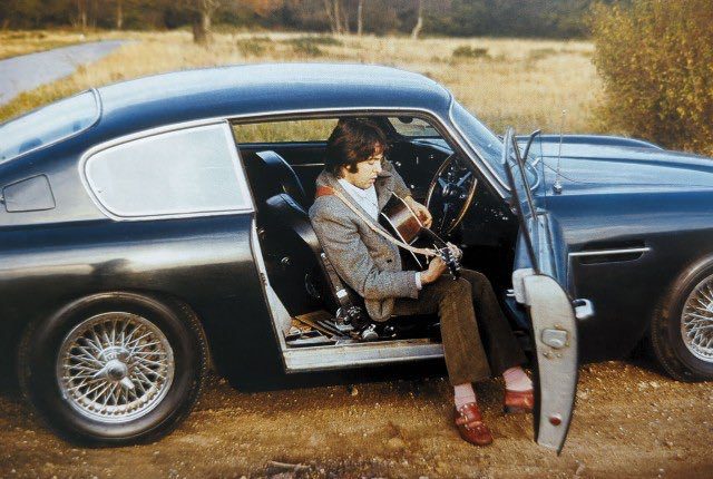 1968 Paul McCartney in his Aston Martin writing “Two of Us”