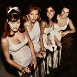 Raquel Welch, Peggy Jacobsen, Edy Williams, and Siv Aberg (The Rogues, 1965)