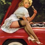 Gil Elvgren – Help Wanted – 1962 American Beauties Calendar Illustration from Brown & Bigelow Calendar Co.