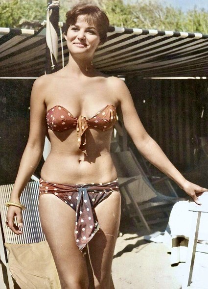 Claudia Cardinale bikini at the beach, 1960s
