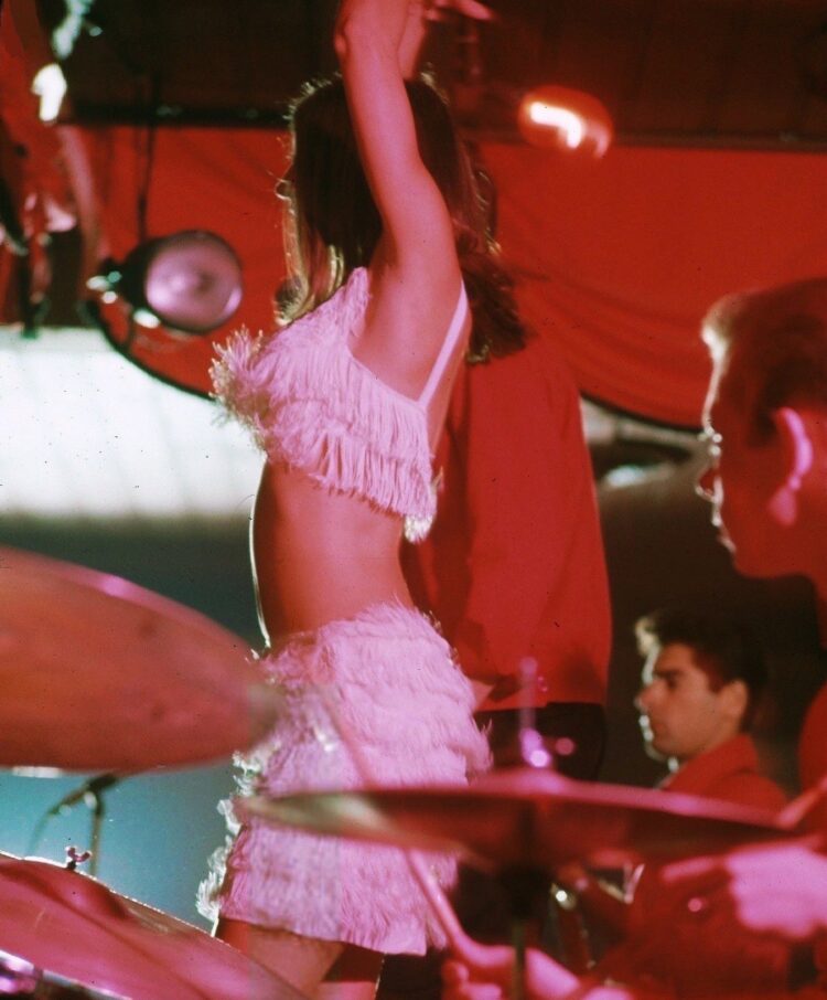 Go-go dancer in a club Sunset Strip Los Angeles California 1965