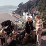 Patrick McGoohan filming at Portmeirion in Wales for the 1967 British spy fiction television series The Prisoner.