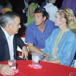 Prince Rainier and Princess Grace attend a party which was held for Carol Burnett by Rock Hudson at his residence in Los Angeles, 1967.