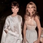 Audrey Hepburn and Jane Fonda at the 1965 Academy Awards.