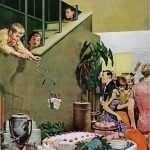 “Stealing Cake at Grownups Party” by Thornton Utz (1960)