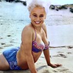 Barbara Windsor on the beach