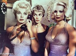 Joi Lansing, Janet Leigh, and Barbara Nichols were photographed for the 1960 comedy Who Was That Lady?