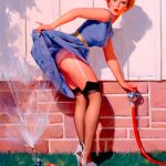 22A-Near-Miss22-1960-Oil-on-canvas-by-Gil-Elvgren