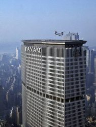 During the mid-1960s, New York’s Pan Am Building featured a helipad on its roof, offering helicopter service to JFK Airport multiple times a day.