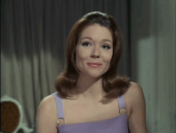 Emma Peel looks ready to party