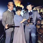 Suzanne Pleshette with Ross Martin and Robert Conrad in “The Night of the Inferno,” a 1965 episode of The Wild Wild West.