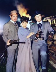 Suzanne Pleshette with Ross Martin and Robert Conrad in “The Night of the Inferno,” a 1965 episode of The Wild Wild West.