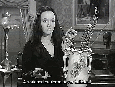 Carolyn Jones as Morticia in The Addams Family episode entitled The Addams Family Goes To School, originally broadcast by ABC on September 18th, 1964.