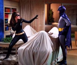 Adam West as Batman and Julie Newmar as Catwoman – Batman (1966)