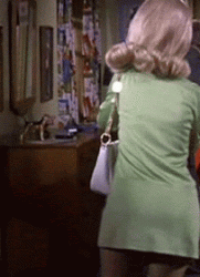 Barbara Eden in a micro dress