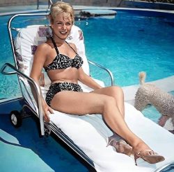 Barbara Eden by the pool 1963