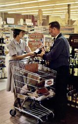 Buying wine at Piggly Wiggly (1962) Buying-wine-at-Piggly-Wiggly-Allan-Grant.-1962
