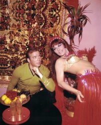 Star Trek Episode, Wolf in The Fold. William Shatner and Tanya Lemani in The Star Trek Episode, Wolf in The Fold.